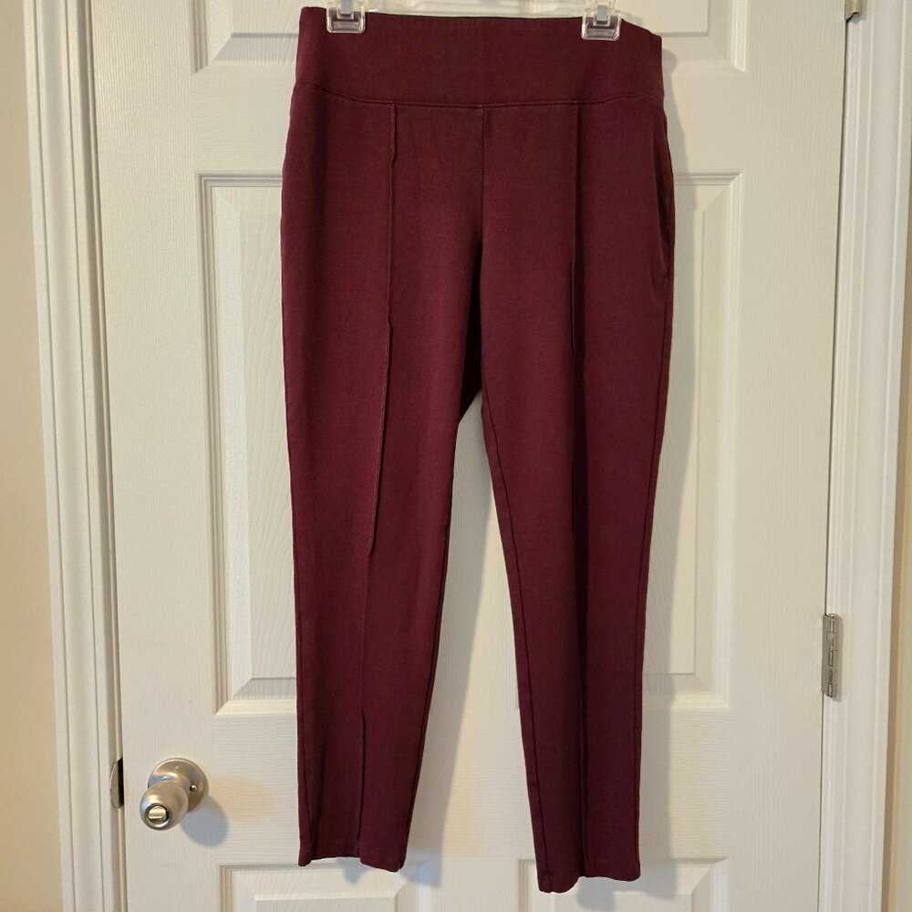 Nine West High Waist Front Middle Seam Merlot Women's Legging Size L